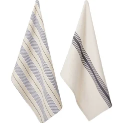 Torchon imprimé blanc et noir x2 - 100% coton 45x70cm