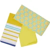 Torchon jaune blanc et bleu design provençale x3