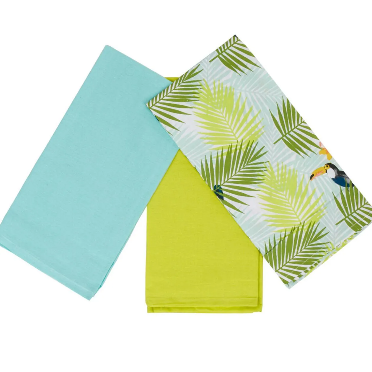 Torchon multicolore design tropical x3