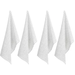 Torchon rayure noir et blanc 100% coton 45x60cm x4