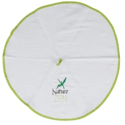 Torchon rond blanc et vert