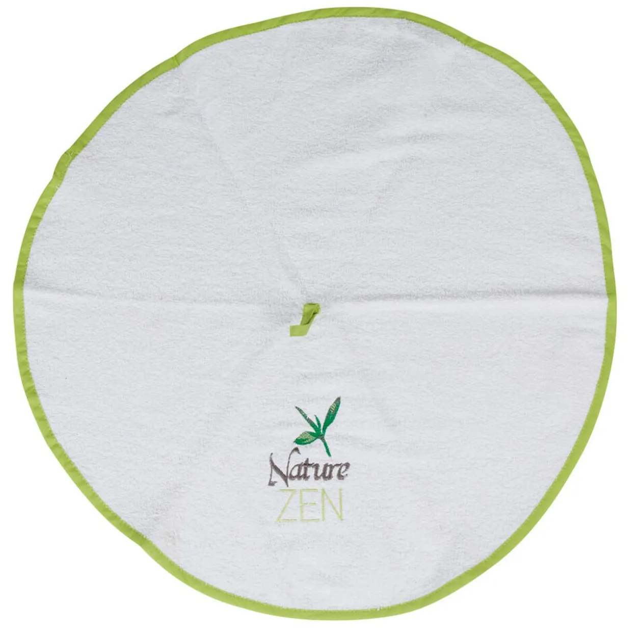 Torchon rond blanc et vert