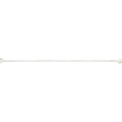 Tringle à vitrage Extensible 60-80 cm embout feuille blanc vieilli