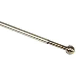 Tringle de vitrage Extensible 60-80 cm embout boule strié chromé mat