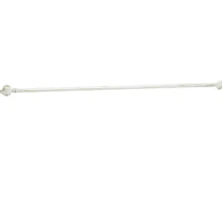 Tringle de vitrage Extensible 80-110 cm embout feuille blanc vieilli