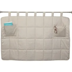 Tête de lit matelassé en polyester taupe clair