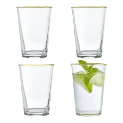 Verre à eau bord doré 29cl x4