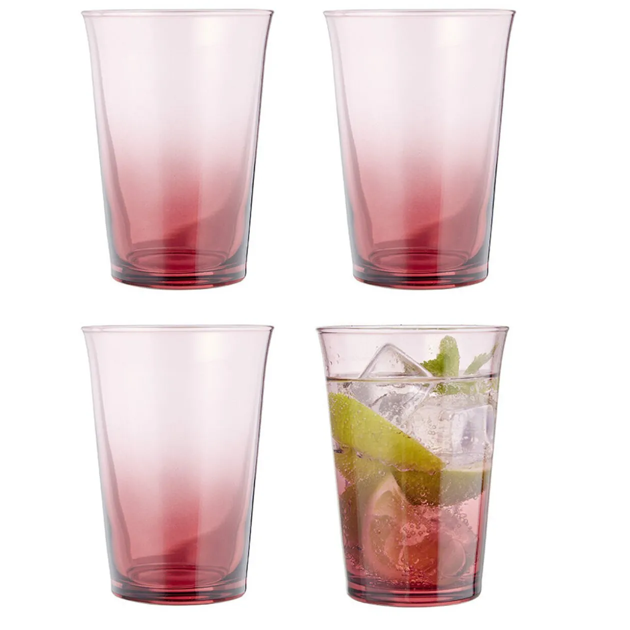 Verre à eau fumé rouge 29cl x4