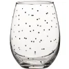 Verre à eau transparent motif pois