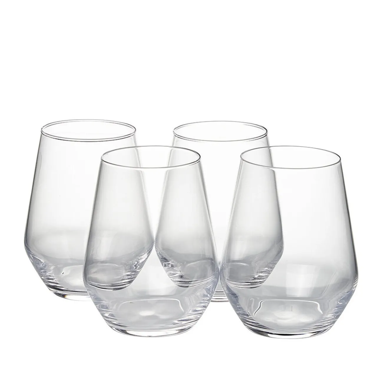 Verre à pied 47 cl x4 avec gobelet en verre 40 cl x4