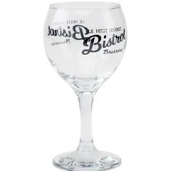 Verre à pied en verre transparent design Bistrot x6