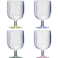 Verre à vin en plastique réutilisable x4