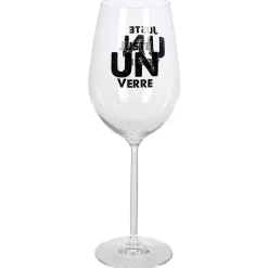 Verre à vin XL sur pied transparent inscription Juste un verre 75 cl