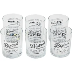 Verre bas en verre transparent design Bistrot x6