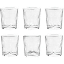 Verre bas transparent martelé 28cl x6