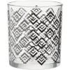 Verre bas transparent motif ethnique noir 25cl x2
