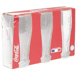 Verre Coca-Cola transparent x3