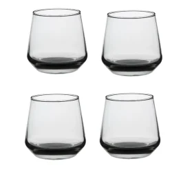 Verre gobelet transparent anthracite x4