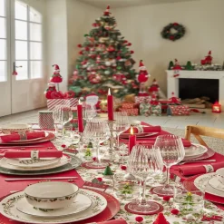 Verre Noël transparent avec centre sapin 3D Ø8xH8,5cm