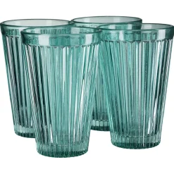 Verre strié bleu 300 ml x4