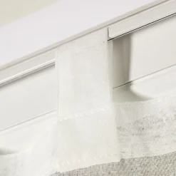 Vitrage à pattes blanc brodé 60x120 cm X2