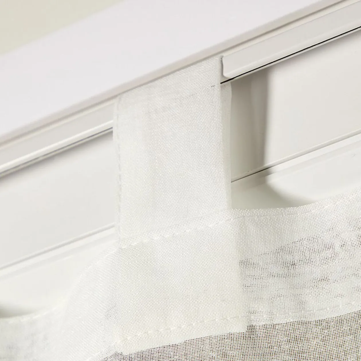 Vitrage à pattes blanc brodé 60x120 cm X2