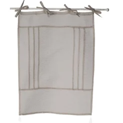 Vitrage beige imitation lin x2