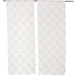 Vitrage blanc à fleurs L160X60 cm x2