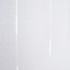 Vitrage droit à passants effet lin rayure blanc x2