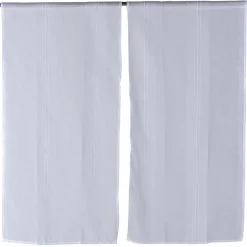 Vitrage droit passe tringle uni blanc 60x120 cm x2