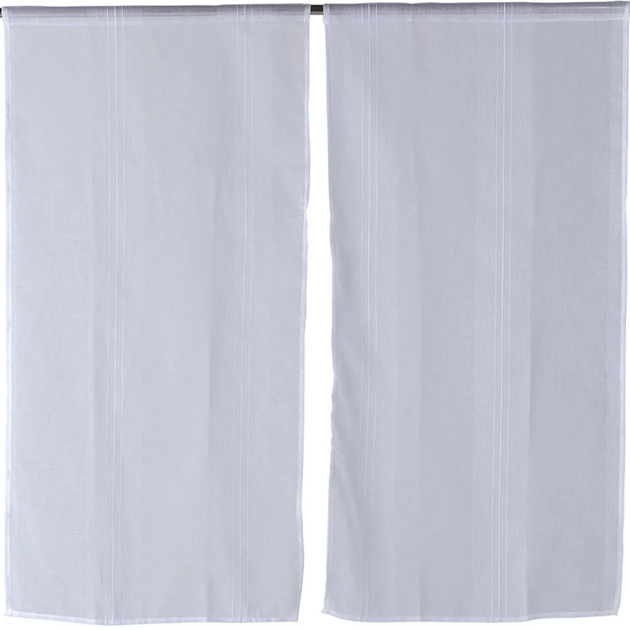 Vitrage droit passe tringle uni blanc 60x120 cm x2