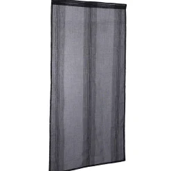 Vitrage droit passe tringle uni noir 60x160 cm x2
