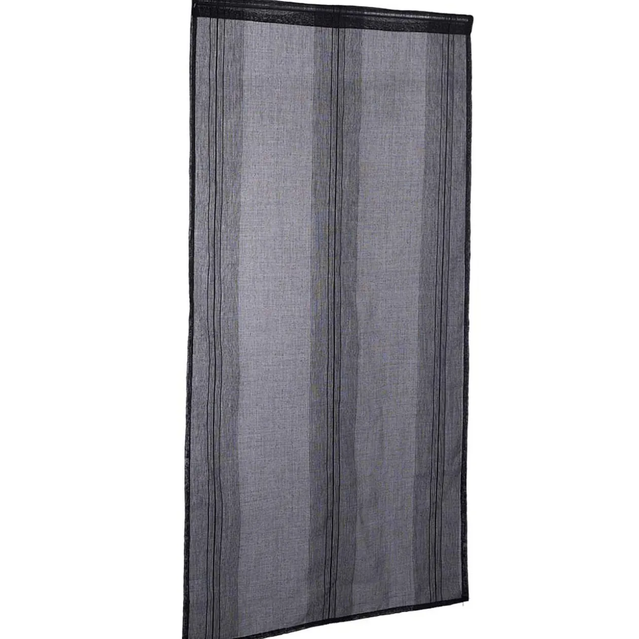 Vitrage droit passe tringle uni noir 60x160 cm x2