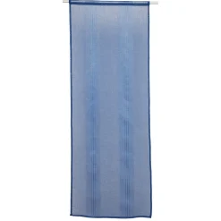 Vitrage droit passe tringle uni bleu x 2