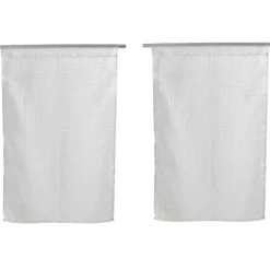 Vitrage droit passe tringle uni blanc x 2