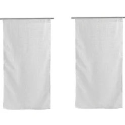 Vitrage droit passe tringle uni blanc x 2