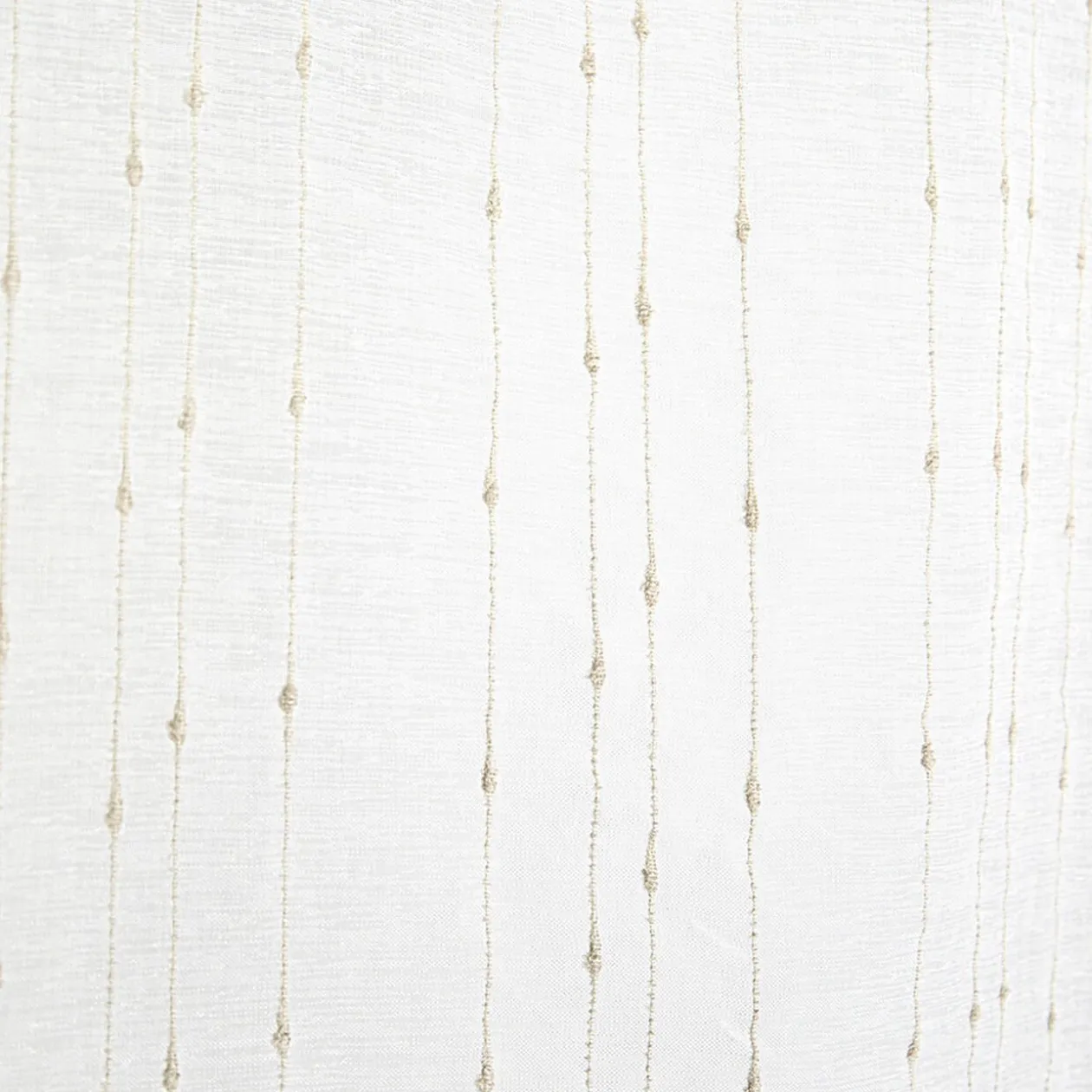 Vitrage droit passe tringle blanc broderie fil beige x2