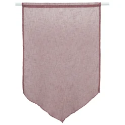 Vitrage en pointe passe tringle uni violet figue x 2