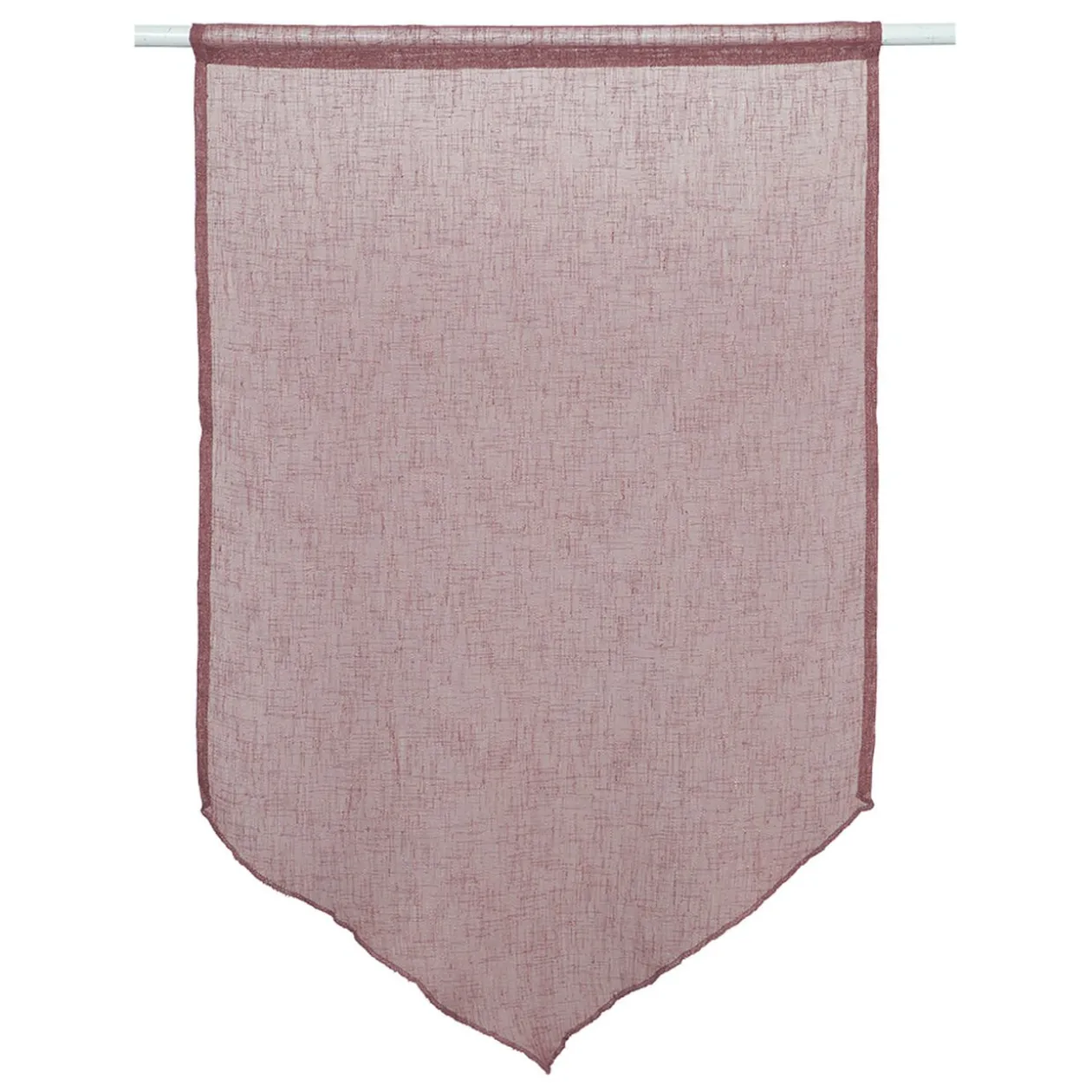 Vitrage en pointe passe tringle uni violet figue x 2