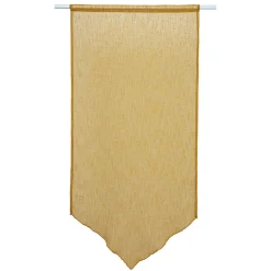 Vitrage en pointe passe tringle uni jaune moutarde x 2