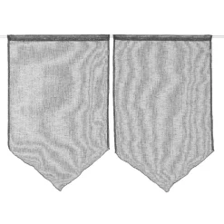 Vitrage passe tringle forme pointe gris effet lin x2