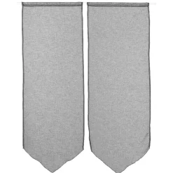 Vitrage passe tringle pointe gris effet lin x2