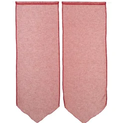 Vitrage passe tringle pointe rouge effet lin x2