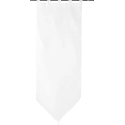 Vitrage passe tringle voile uni blanc pointe pompon 60x160cm x2