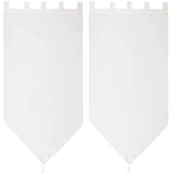 Vitrage uni blanc 60x90cm x2