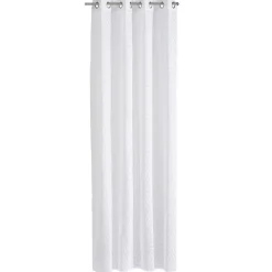 Voilage à oeillets aspect toile à beurre uni blanc