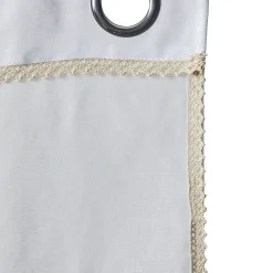 Voilage à oeillets blanc avec bordure dentelle 140x240 cm