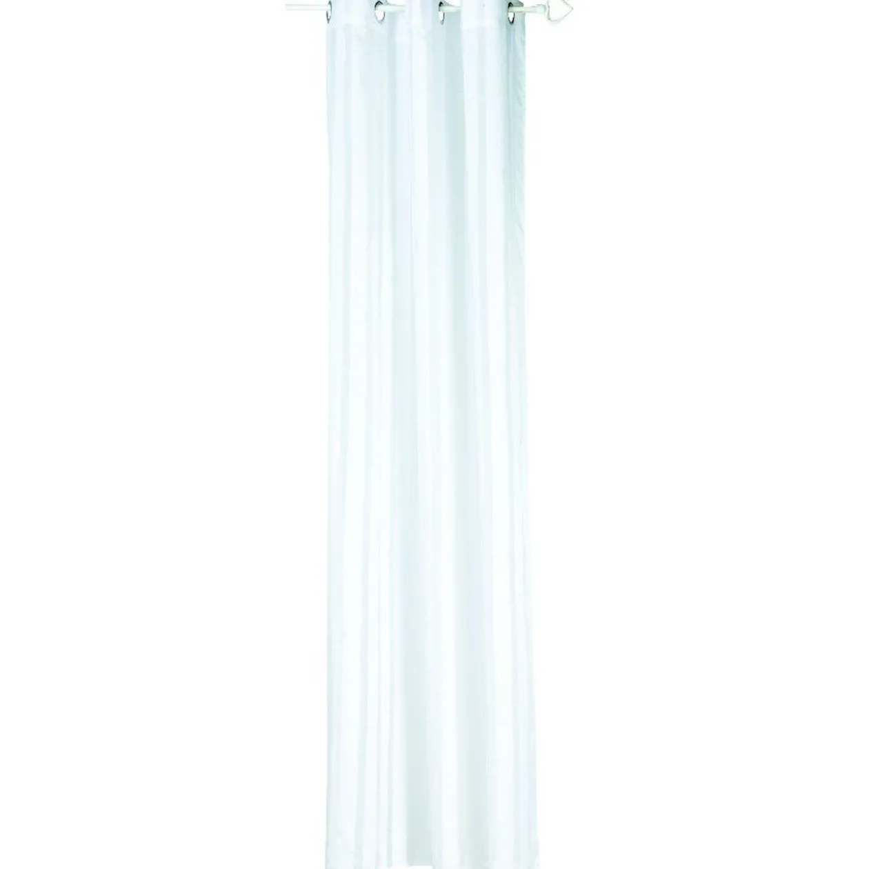 Voilage à oeillets blanc et larges rayures verticales