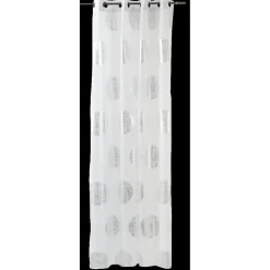 Voilage à oeillets blanc fils argentés ou dorés