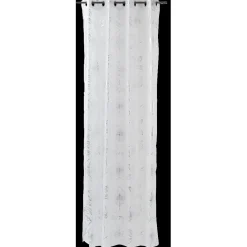 Voilage à oeillets blanc fils argentés ou dorés